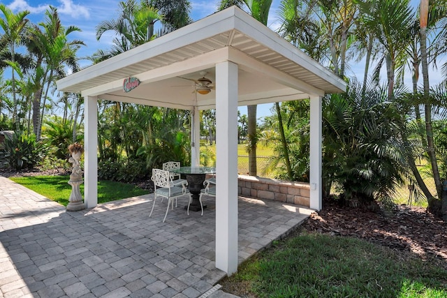 5209 26th Ave W, Bradenton, FL 34209 - view of patio with a gazebo and a ceiling fan