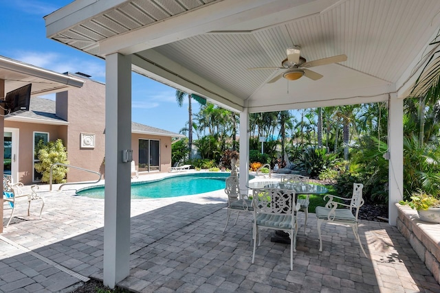 5209 26th Ave W, Bradenton, FL 34209 - outdoor pool with a ceiling fan and a patio area