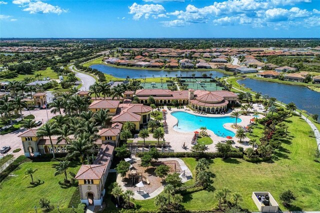 19889 Benissimo Dr, Venice, FL 34293 - aerial view featuring a residential view and a water view
