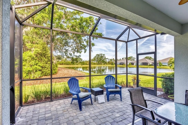 2628 Sapphire Blue Ln, Bradenton, FL 34211 - sunroom with a water view