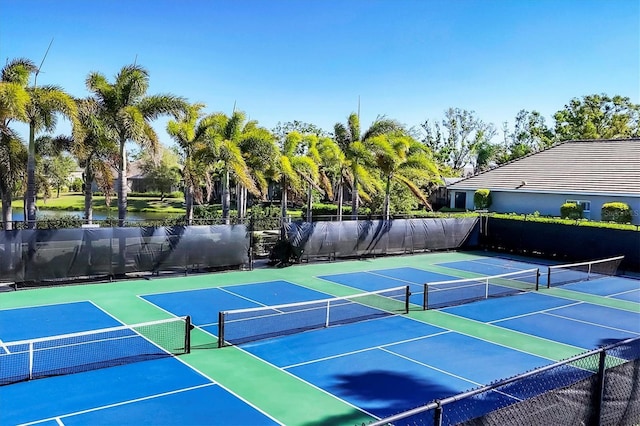 2628 Sapphire Blue Ln, Bradenton, FL 34211 - view of tennis court with community basketball court
