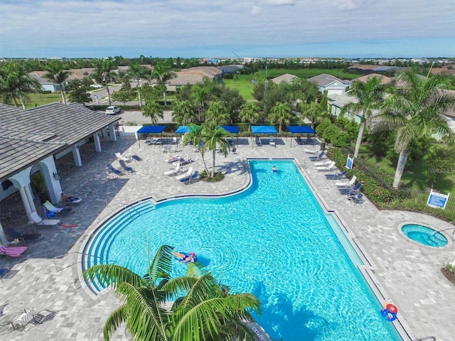 2628 Sapphire Blue Ln, Bradenton, FL 34211 - community pool with a hot tub, a patio area, and a gazebo