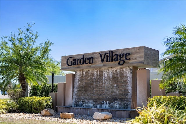 view of community sign