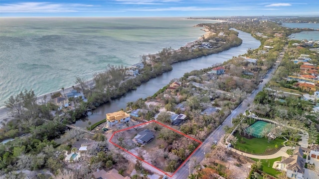 8555 Heron Lagoon Cir, Sarasota, FL 34242 - aerial view with a water view