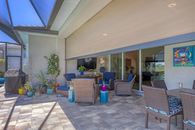 17675 Azul Dr, Lakewood Ranch, FL 34202 - view of patio / terrace with a lanai and area for grilling