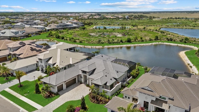 9241 Starry Night Ave, Sarasota, FL 34241 - drone / aerial view featuring a residential view and a water view