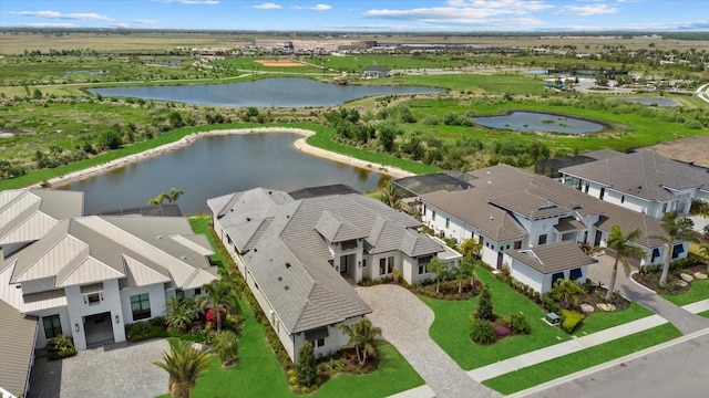 9241 Starry Night Ave, Sarasota, FL 34241 - bird's eye view with a water view and a residential view