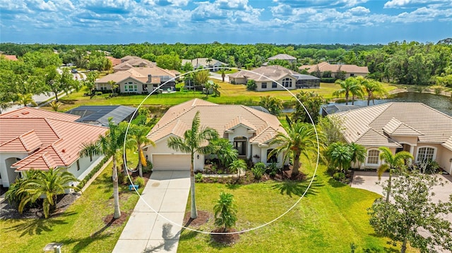 aerial view featuring a residential view