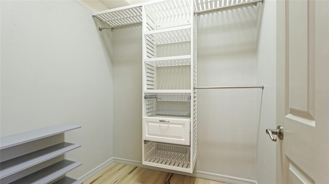 spacious closet with light wood-style floors