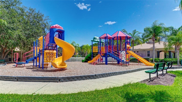 view of community jungle gym