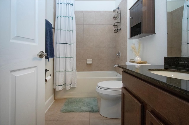 12841 Balsam Ter, Bradenton, FL 34212 - full bathroom featuring tile patterned floors, vanity, shower / tub combo, and toilet