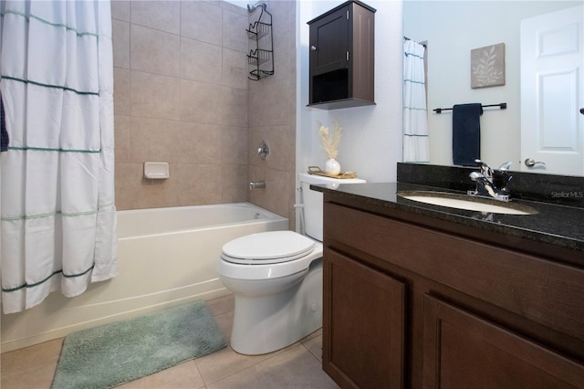 12841 Balsam Ter, Bradenton, FL 34212 - full bath with tile patterned floors, vanity, toilet, and shower / bathtub combination with curtain