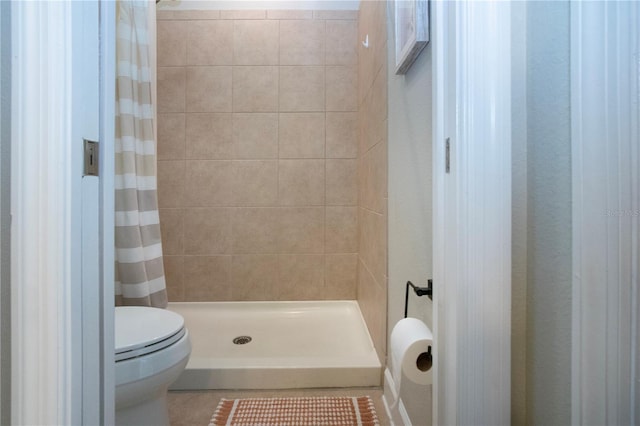 12841 Balsam Ter, Bradenton, FL 34212 - full bathroom featuring a shower stall, toilet, and tile patterned flooring
