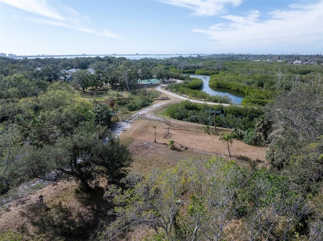 3901 30th Ave S, Saint Petersburg, FL 33711 - drone / aerial view featuring a water view and a wooded view