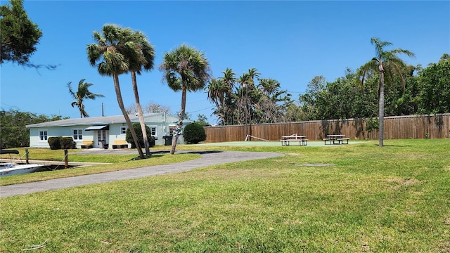 view of yard with fence