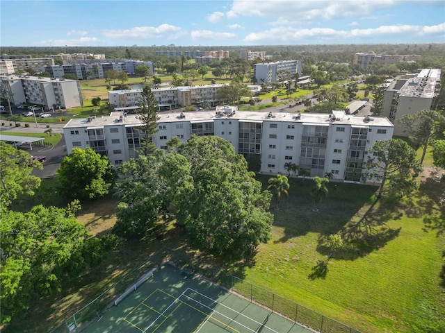 drone / aerial view with a view of city
