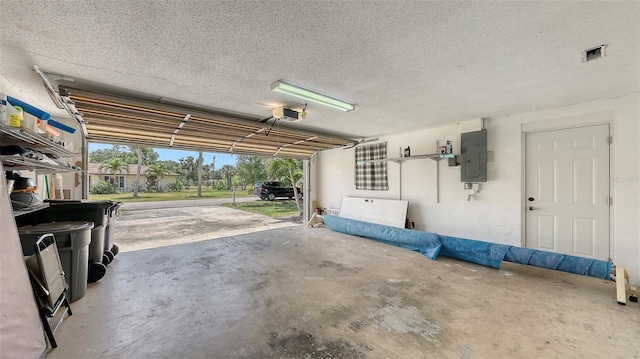 garage with electric panel
