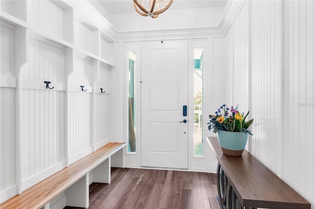 4308 Fly Rod Ter, Parrish, FL 34219 - mudroom with a chandelier and wood finished floors