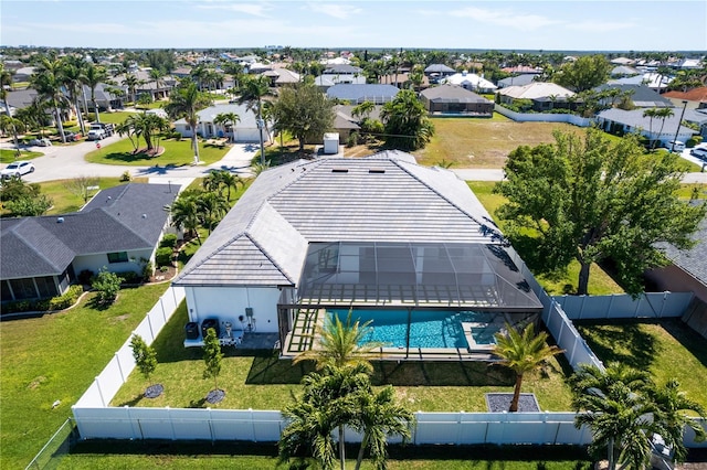 bird's eye view with a residential view