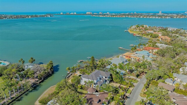 1540 Hillview Dr, Sarasota, FL 34239 - aerial view featuring a water view and a residential view