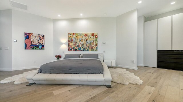 1540 Hillview Dr, Sarasota, FL 34239 - bedroom with baseboards, wood finished floors, and recessed lighting