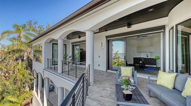 1540 Hillview Dr, Sarasota, FL 34239 - view of patio featuring outdoor lounge area