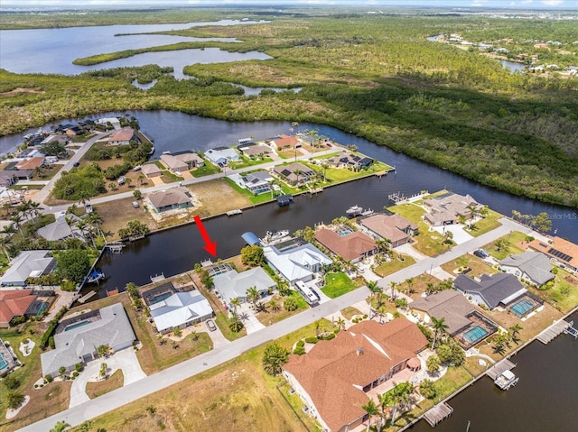 4219 Eastlake Ct, Port Charlotte, FL 33948 - birds eye view of property featuring a water view and a residential view