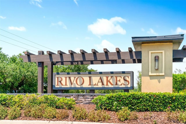 view of community sign