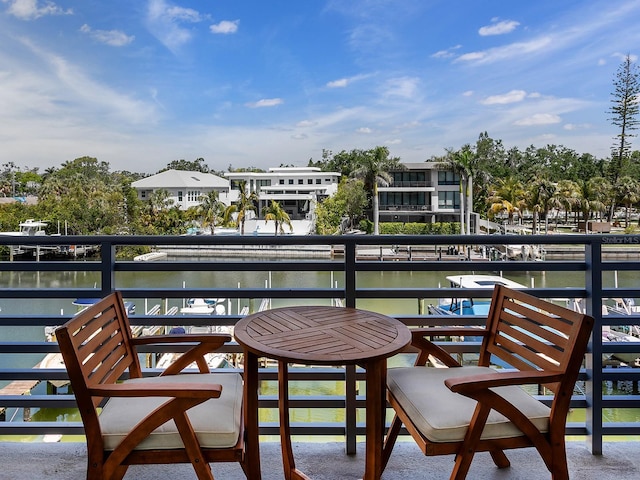 balcony with a water view