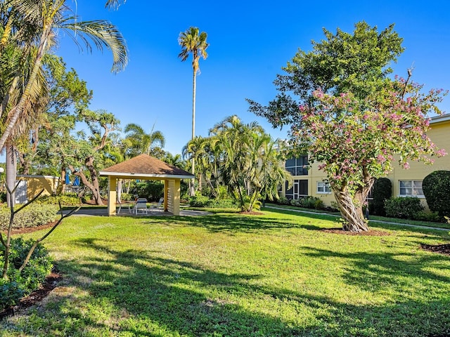 view of yard featuring a gazebo