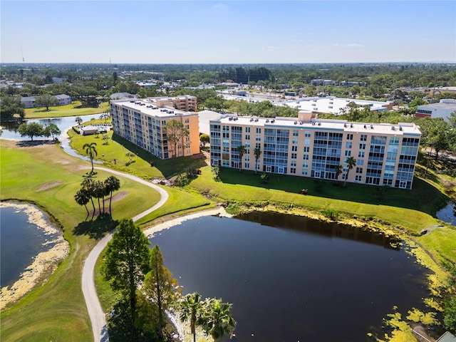 4570 Pinebrook Cir Unit 406, Bradenton, FL 34209 - birds eye view of property featuring a water view and golf course view