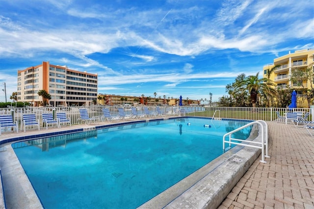 community pool with fence
