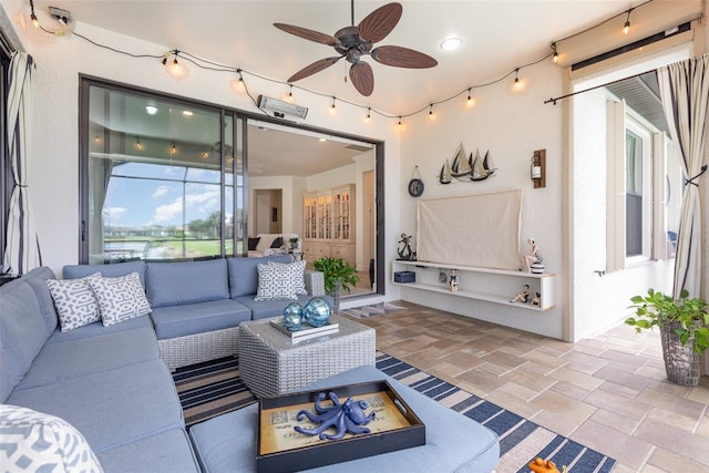 2705 Taheebo Way, North Port, FL 34289 - view of patio featuring an outdoor hangout area and a ceiling fan