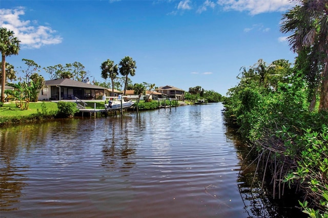 9011 Hilolo Ln, Venice, FL 34293 - water view with a boat dock