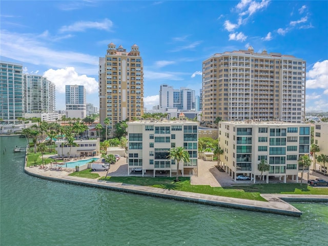 water view featuring a view of city