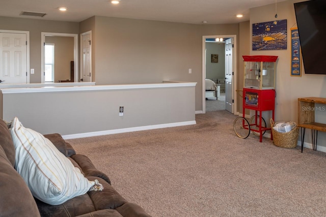 11702 Tetrafin Dr, Riverview, FL 33579 - living area featuring carpet floors, baseboards, and recessed lighting