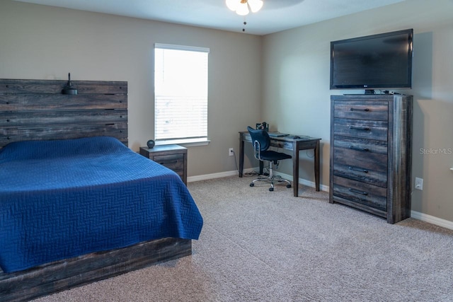 11702 Tetrafin Dr, Riverview, FL 33579 - carpeted bedroom featuring a desk, baseboards, and a ceiling fan
