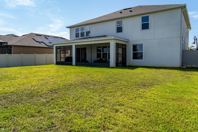 11702 Tetrafin Dr, Riverview, FL 33579 - rear view of property with a sunroom and stucco siding