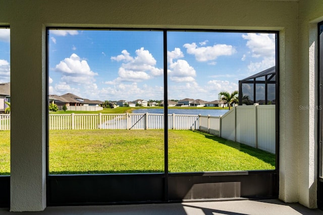 11702 Tetrafin Dr, Riverview, FL 33579 - unfurnished sunroom with a residential view and a water view
