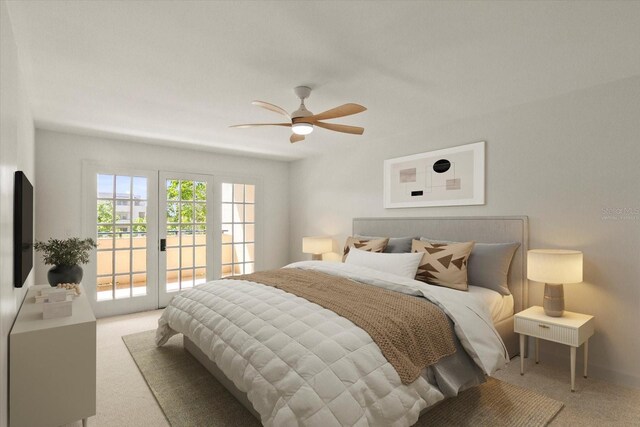 825 S Osprey Ave Unit 302, Sarasota, FL 34236 - bedroom featuring a ceiling fan, carpet floors, and access to exterior