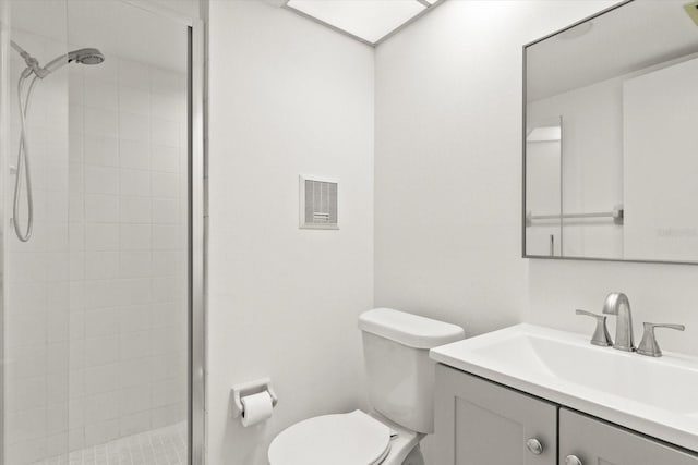 825 S Osprey Ave Unit 302, Sarasota, FL 34236 - bathroom featuring a shower stall, visible vents, toilet, and vanity