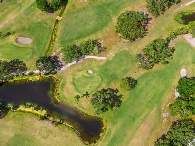 aerial view featuring golf course view