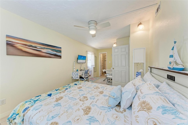 3053 Monica Pkwy, Sarasota, FL 34234 - bedroom featuring ceiling fan, baseboards, and visible vents