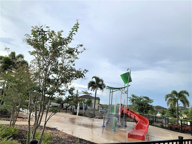communal playground with fence