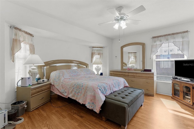 3459 Lotus Rd, North Port, FL 34291 - bedroom featuring light wood-style floors and ceiling fan