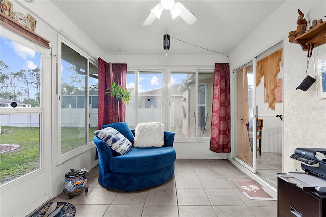 3459 Lotus Rd, North Port, FL 34291 - sunroom / solarium with vaulted ceiling, tile patterned flooring, and plenty of natural light