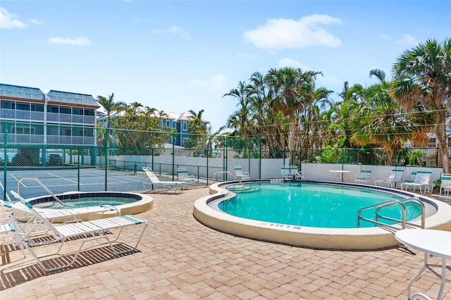 pool featuring fence