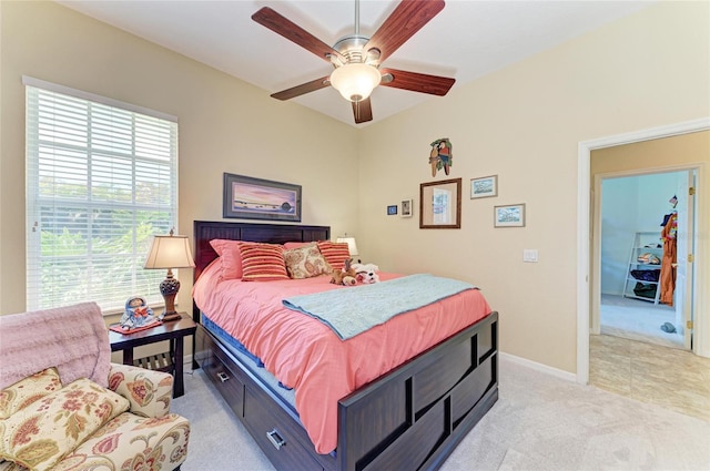 8136 Snowy Egret Pl, Bradenton, FL 34202 - bedroom featuring light carpet and ceiling fan