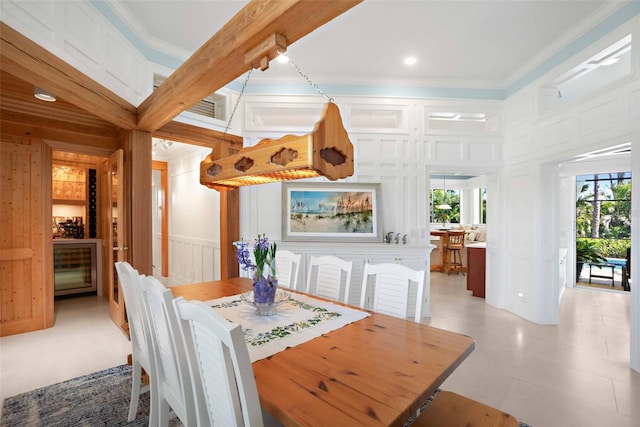 2196 Muskogee Trl, Nokomis, FL 34275 - dining area featuring a decorative wall and ornamental molding