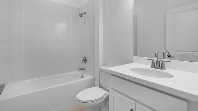 1599 Laurel Brook Ln, Port Charlotte, FL 33953 - bathroom featuring toilet, vanity, and shower / bathtub combination